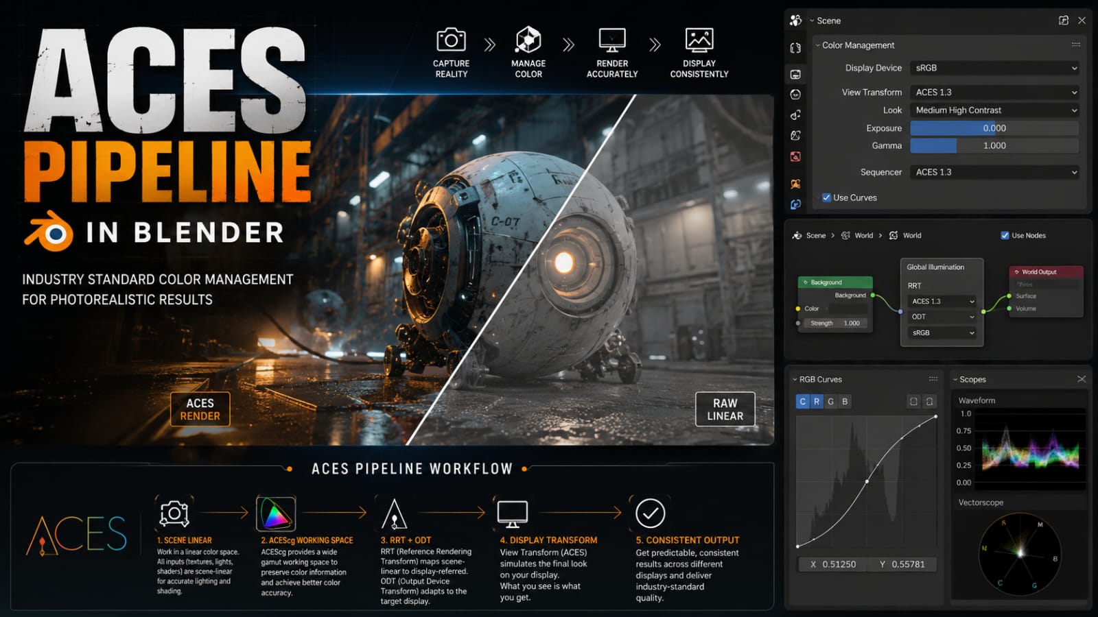 Setting Up an ACES Pipeline in Blender — cover
