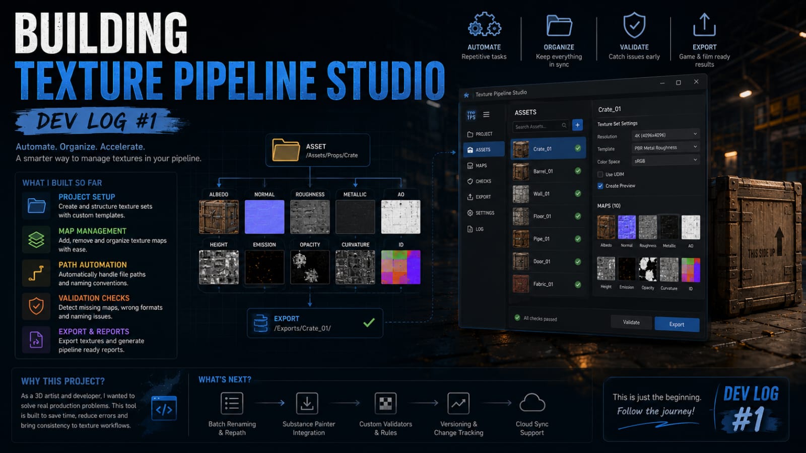 Building Texture Pipeline Studio — Dev Log #1 — cover